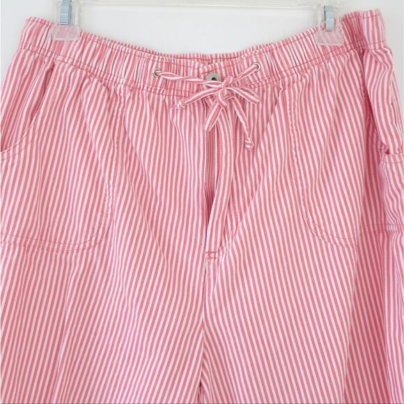 Baxter & Wells Capri Pants Size 12 Stripe Cotton, Natural Fabric, Summer Pants - Picture 3 of 4